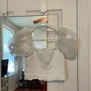 Forever 21 Puff Sleeve Crop Top